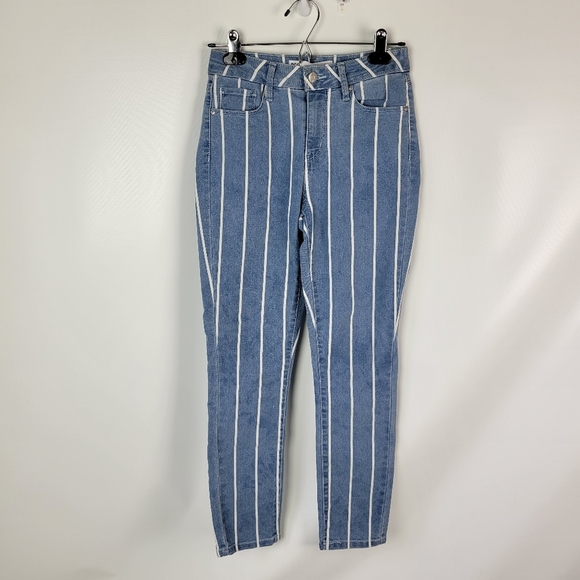 RSQ Striped Jeans Cali High Rise Sz 0/24 NWOT - Picture 3 of 13